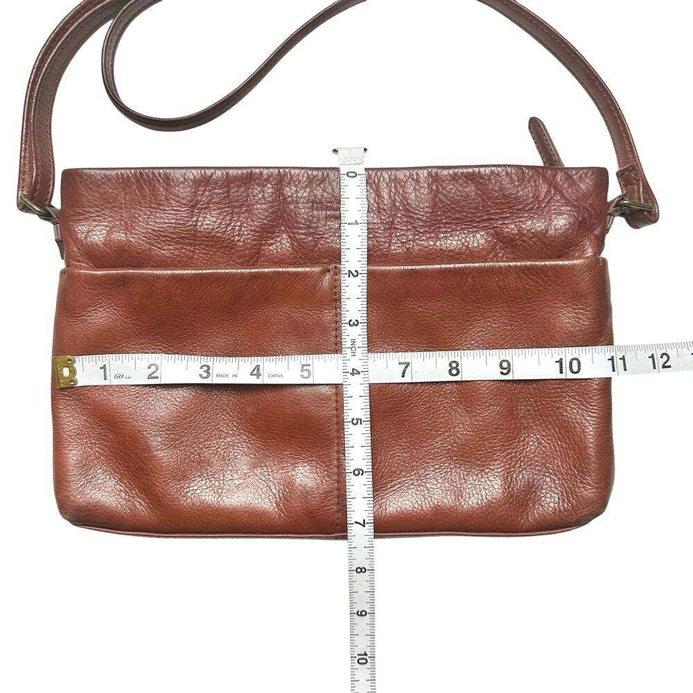 Margot New York | Women | Soft Leather Mahogany Brown Crossbody Purse - Picture 5 of 12
